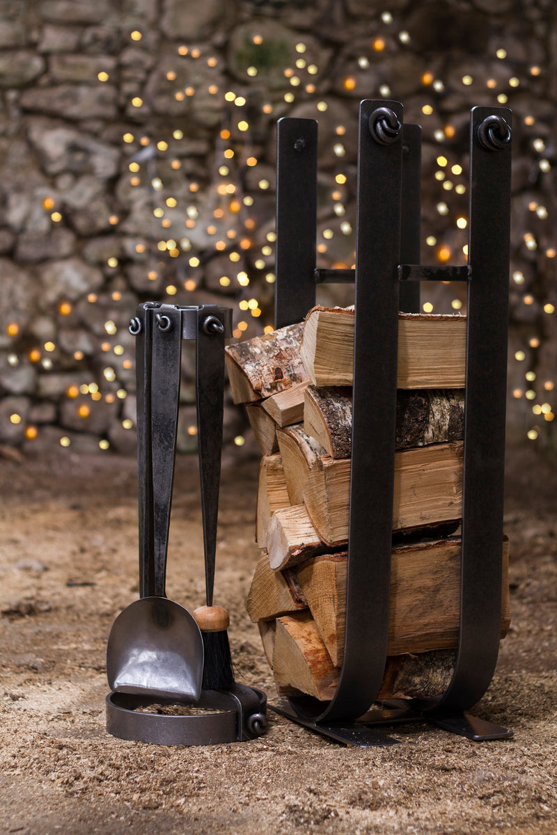 Jacobean Log Stack pictured here with our Jacobean Companion Set Belltrees Forge